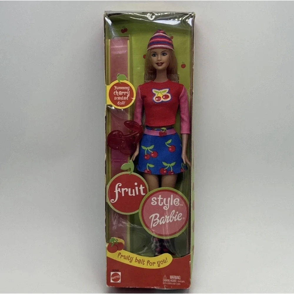 Mattel 2002 Barbie Fruit Style Cherry Scented Doll with Belt NIB